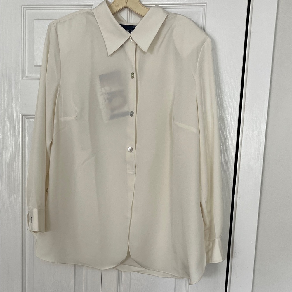 Susan Graver ivory blouse size 1X NWT